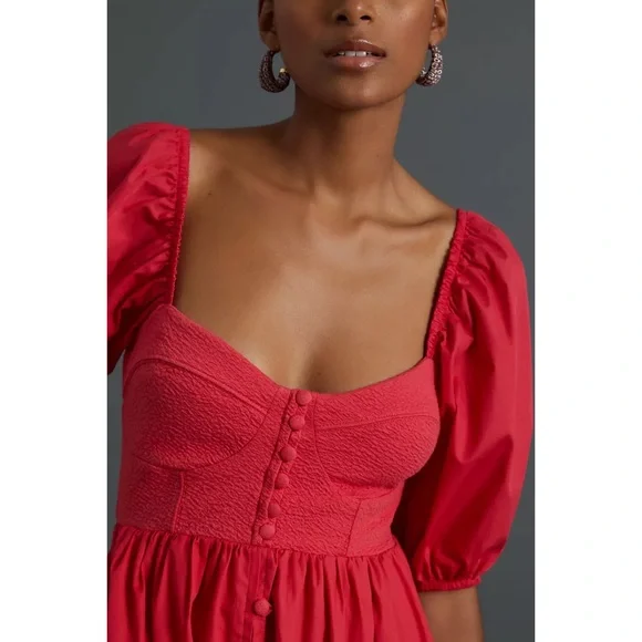 Maeve Puff-Sleeved Sweetheart Mini Dress - Picture 3 of 3